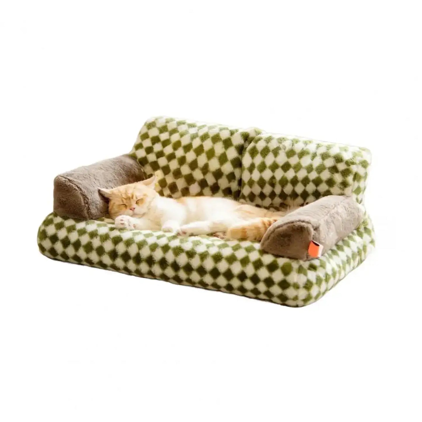 Cozy Plush Dog Bed – Soft Sofa for Dogs and Cats - Green - Pet Sofa